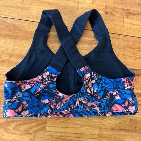 Lululemon All Sport Bra III Paint Storm Harbor Blue Luxtreme Cross Straps Size 8 - Picture 3 of 5